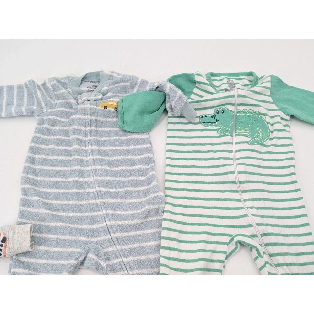 Baby Toddler Pajamas Lot of 4 Zip-Up One Piece Sleepers Carter’s Sizes 6M-2T